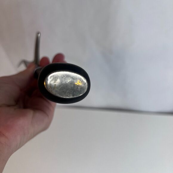 Stainless Carving Fork VTG Solid Wood Handle with Finger Grooves Kickstand MCM - Picture 14 of 14